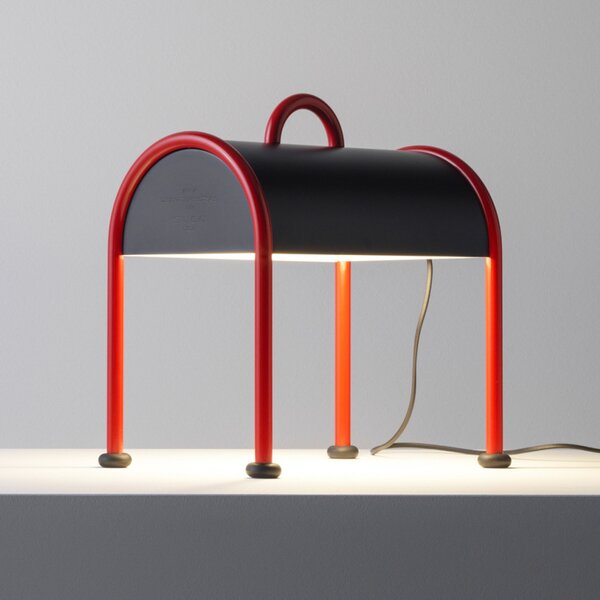 Stolne Lampa Stilnovo, Valigia, Crvena, Dnevna soba, Metal, Dizajn