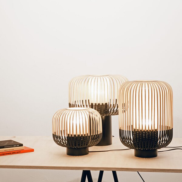 Stolne Lampa Forestier, Bamboo Light M, Crno, Dnevna soba, Bambus, Dizajn