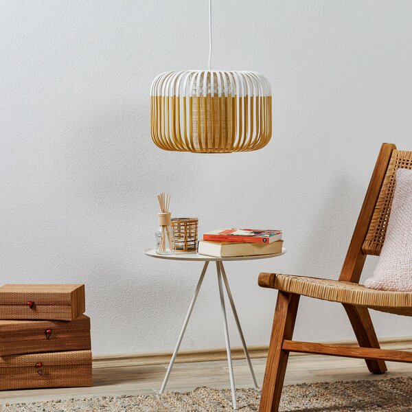 Viseće Svjetiljka Forestier, Bamboo Light S, prigušiv, Bijela, Dnevna soba, Bambus, Dizajn
