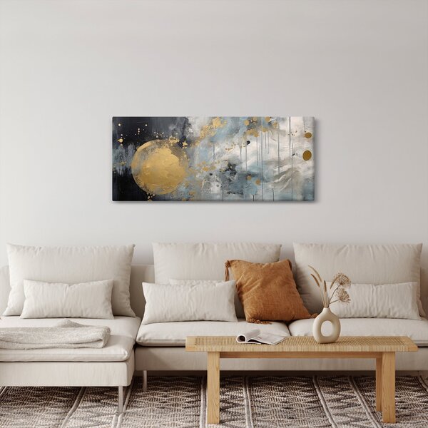 Slika - Apstrakcija sa zlatnom loptom (120x50 cm)