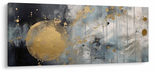 Slika - Apstrakcija sa zlatnom loptom (120x50 cm)