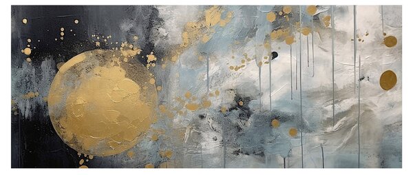 Slika - Apstrakcija sa zlatnom loptom (120x50 cm)