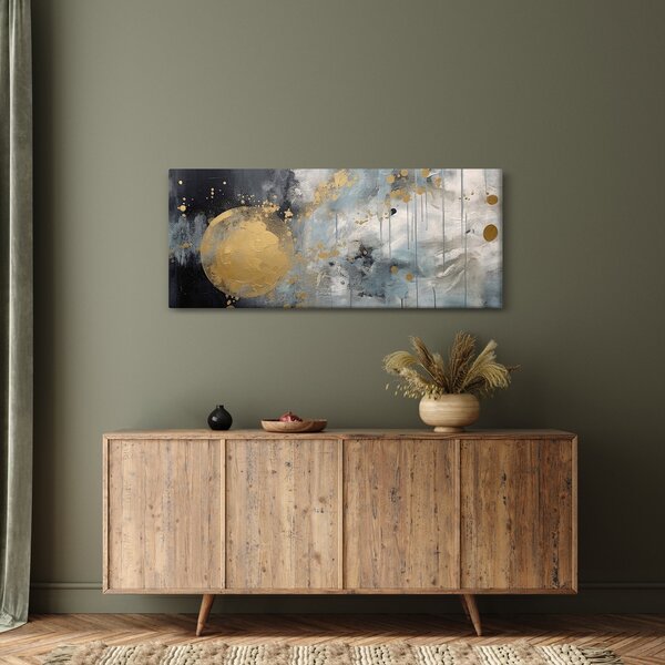 Slika - Apstrakcija sa zlatnom loptom (120x50 cm)