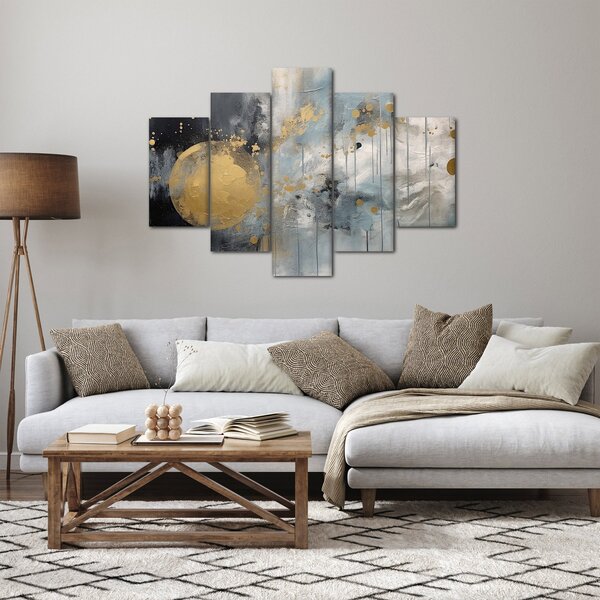 Slika - Apstrakcija sa zlatnom loptom (150x105 cm)