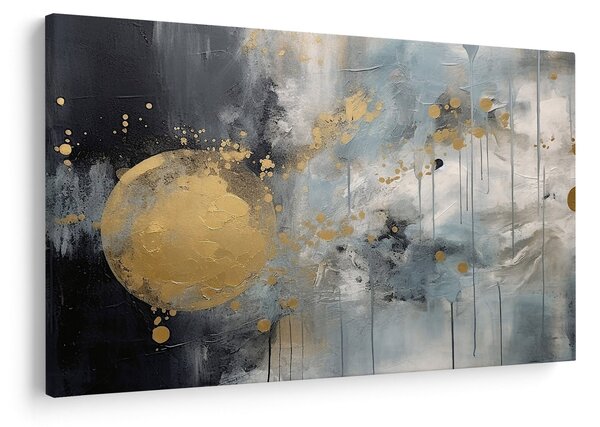 Slika - Apstrakcija sa zlatnom loptom (90x60 cm)