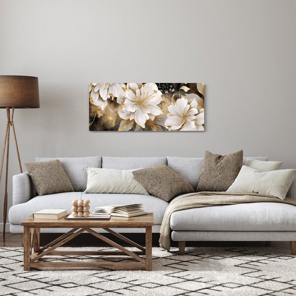 Slika - Cvijeće u zlatu (120x50 cm)