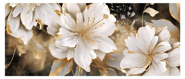 Slika - Cvijeće u zlatu (120x50 cm)