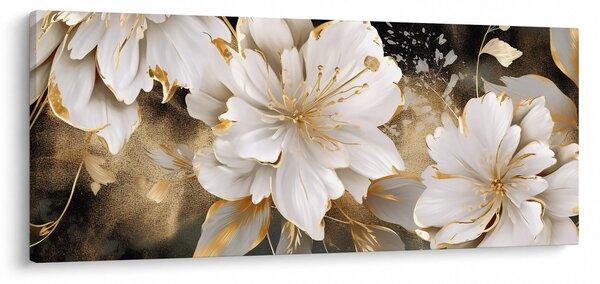 Slika - Cvijeće u zlatu (120x50 cm)
