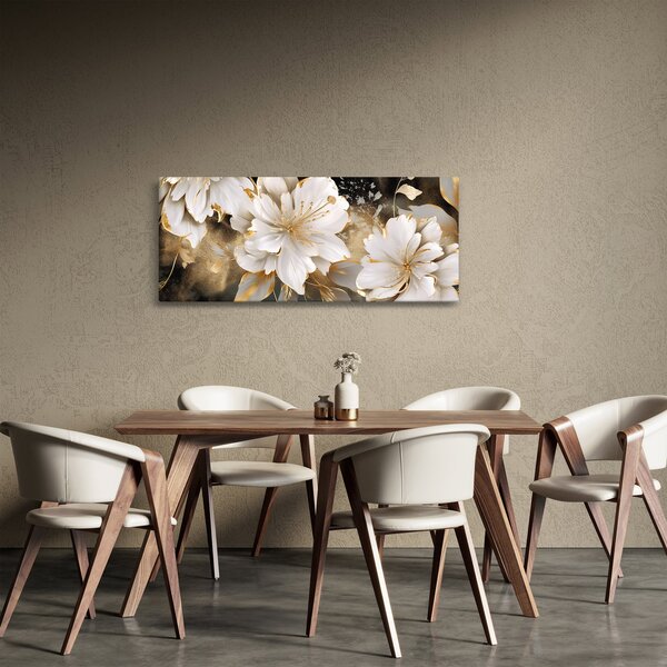 Slika - Cvijeće u zlatu (120x50 cm)