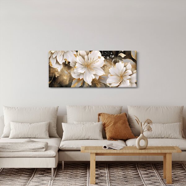 Slika - Cvijeće u zlatu (120x50 cm)
