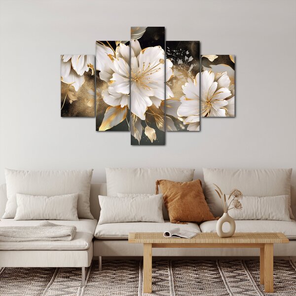 Slika - Cvijeće u zlatu (150x105 cm)