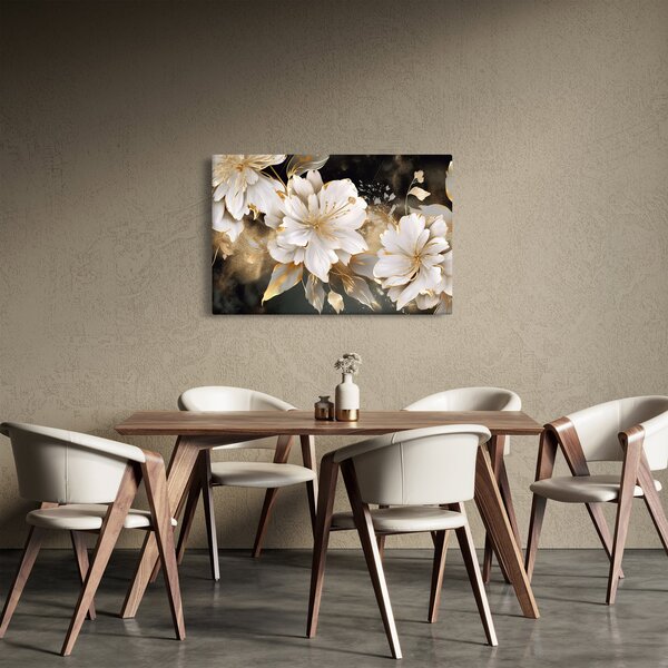 Slika - Cvijeće u zlatu (90x60 cm)