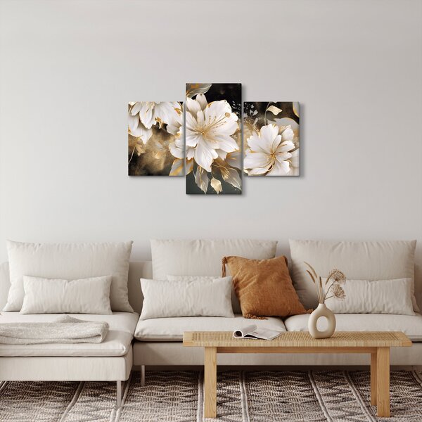 Slika - Cvijeće u zlatu (90x60 cm)