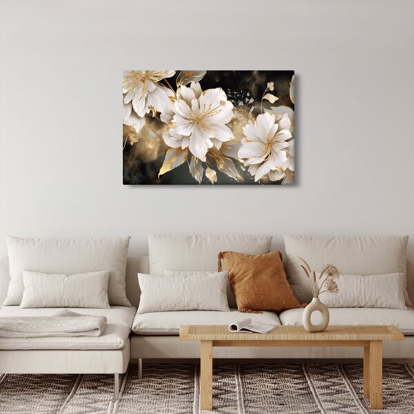 Slika - Cvijeće u zlatu (90x60 cm)
