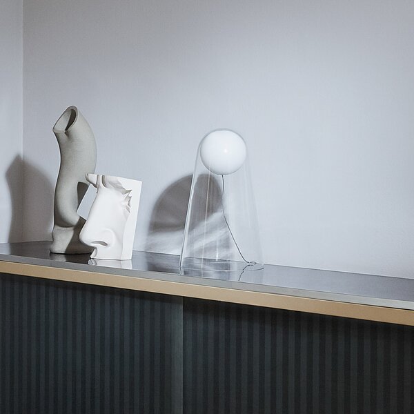 Stolne Lampa Foscarini, Satellight, prigušiv, Providna, Dnevna soba, Staklo, Dizajn