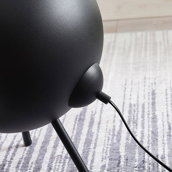 Stolne Lampa Lindby, Muriel, Crno, Dnevna soba, Metal, Moderan