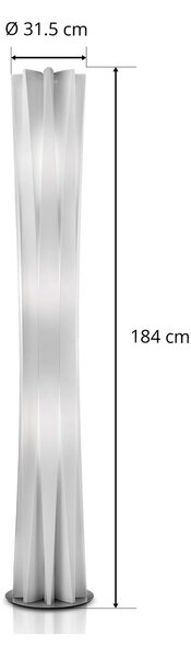 Podne Lampa Slamp, Bach, prigušiv, Bijela, Dnevna soba, Plastika, Dizajn