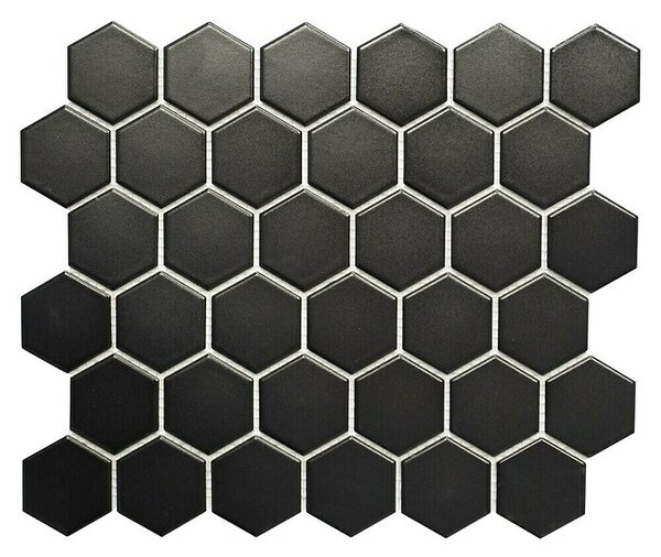 Mozaik pločica Hexagon Uni HX 095 (32,5 x 28,1 cm, Crne boje, Mat)