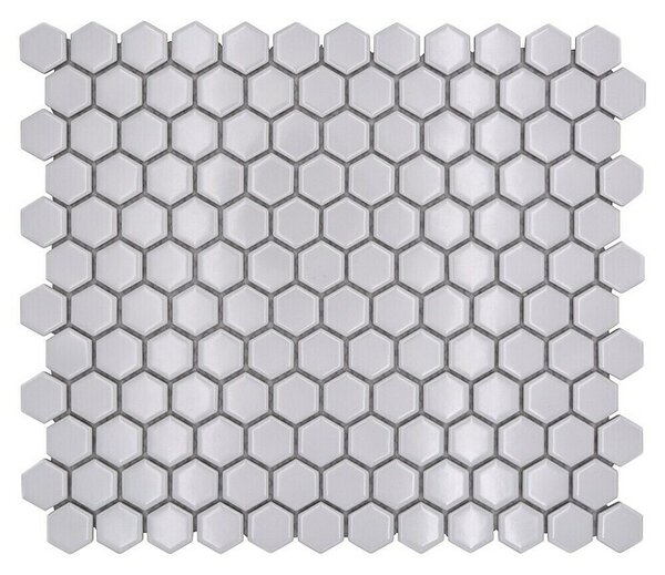Mozaik pločica Hexagon Uni HX 050 (26 x 30 cm, Bijele boje, Sjaj)