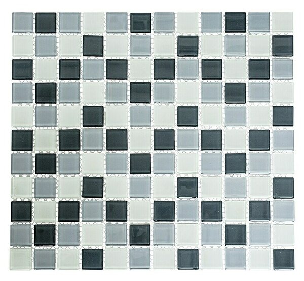 Mozaik pločica Quadrat Crystal Mix CM 4125 (32,7 x 30,2 cm, Sive boje, Sjaj)