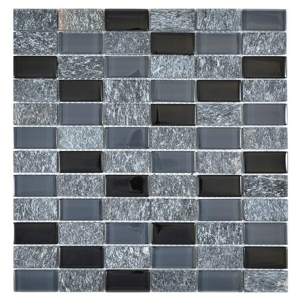 Mozaik pločica Crystal Mix XCM MS816 (32,2 x 31 cm, Crno-sive boje, Sjaj)