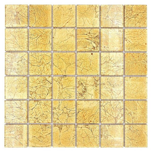 Mozaik pločica Quadrat Crystal Uni CM 4GO20 (30 x 30 cm, Zlatne boje, Sjaj)