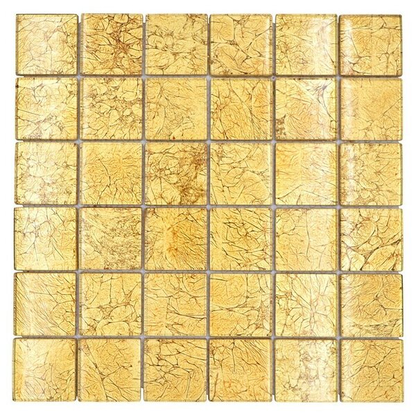Mozaik pločica Quadrat Crystal Uni XCM 8GO25 (30 x 30 cm, Zlatne boje, Sjaj)