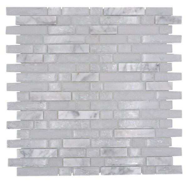 Mozaik pločica Verbund Crystal Mix XIC V1311 (29,8 x 30,5 cm, Bijele boje, Sjaj)