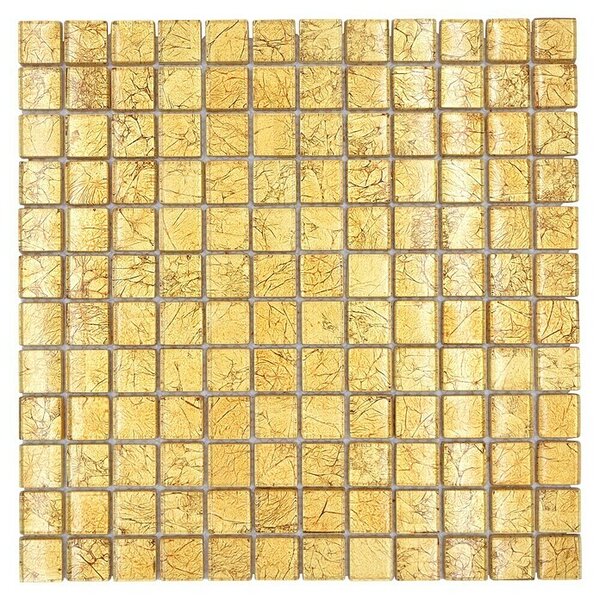 Mozaik pločica Quadrat Crystal Uni XCM 8GO15 (30 x 30 cm, Zlatne boje, Sjaj)