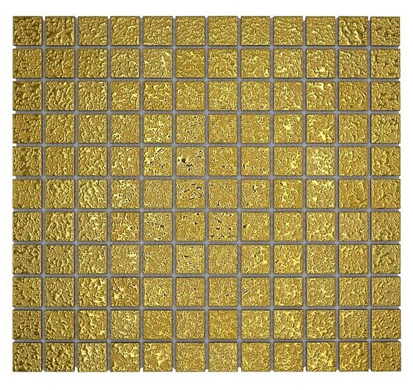 Mozaik pločica Quadrat Uni GO 282 (33 x 30,2 cm, Zlatne boje, Sjaj)