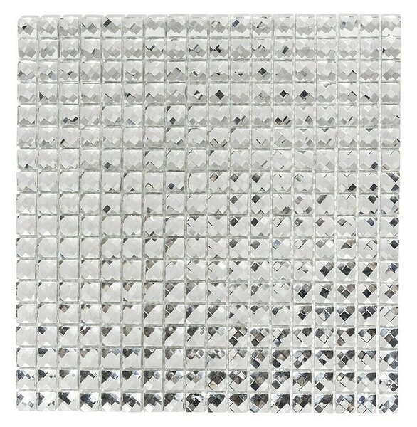 Mozaik pločica Quadrat Crystal XCM SV827 (30 x 30 cm, Bijele boje, Sjaj)