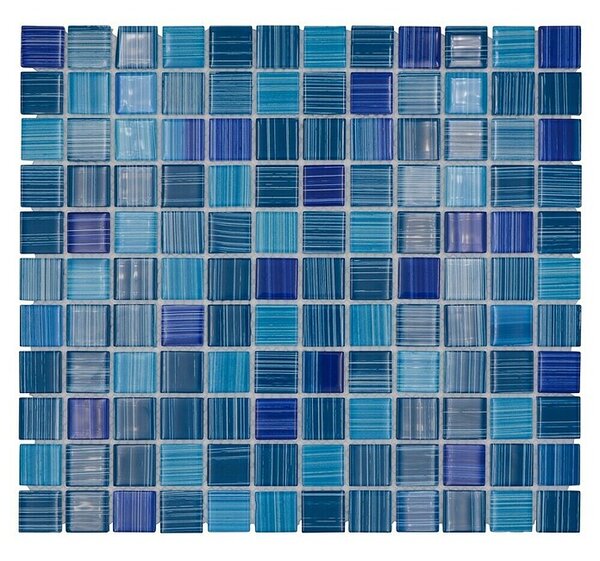 Mozaik pločica Quadrat Crystal CM 4285 (32,7 x 30,2 cm, Plave boje, Sjaj)