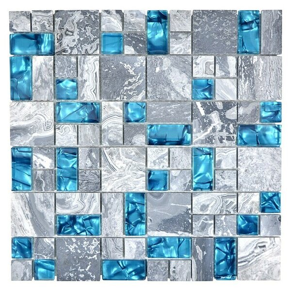 Mozaik pločica Crystal Mix XCM MC589 (30 x 30 cm, Sive boje, Sjaj)
