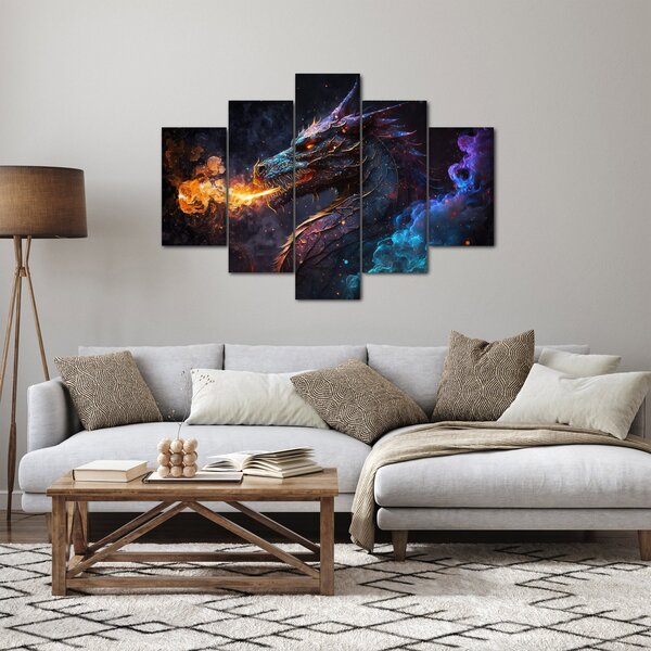 Slika - Zmaj bljuje plamen (150x105 cm)