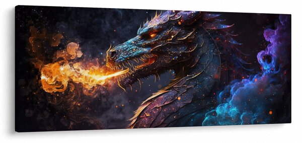 Slika - Zmaj bljuje plamen (120x50 cm)