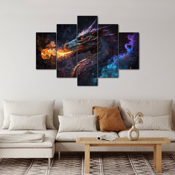 Slika - Zmaj bljuje plamen (150x105 cm)
