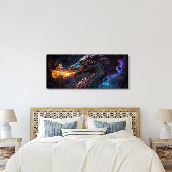 Slika - Zmaj bljuje plamen (120x50 cm)