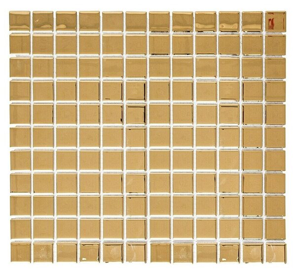 Mozaik pločica Quadrat Crystal CM 4GO1 (32,7 x 30,2 cm, Zlatne boje, Sjaj)