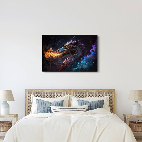 Slika - Zmaj bljuje plamen (90x60 cm)