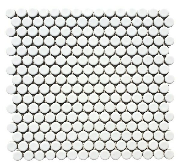 Mozaik pločica Knopf Uni 110N (30,5 x 32 cm, Bijele boje, Mat)