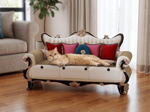 Krevetić s grebalicom za mačku ROYAL PURR 59,5x27x33 cm, karton