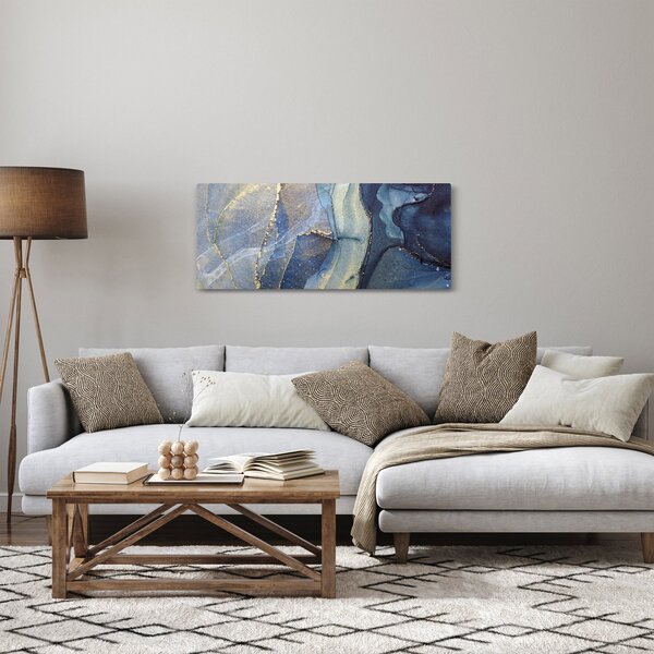 Slika - Apstrakcija s alkoholnom tintom (120x50 cm)