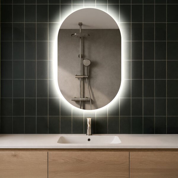 Ogledalo s LED rasvjetom 50x80cm s hladnim LED svjetlom 7000K, toplim svjetlom 3000K ili neutralnim svjetlom 4500K