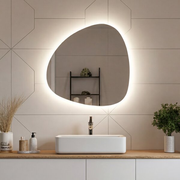 Nepravilno dekorativno LED ogledalo 54x54 cm s neutralnim svjetlom 4500K