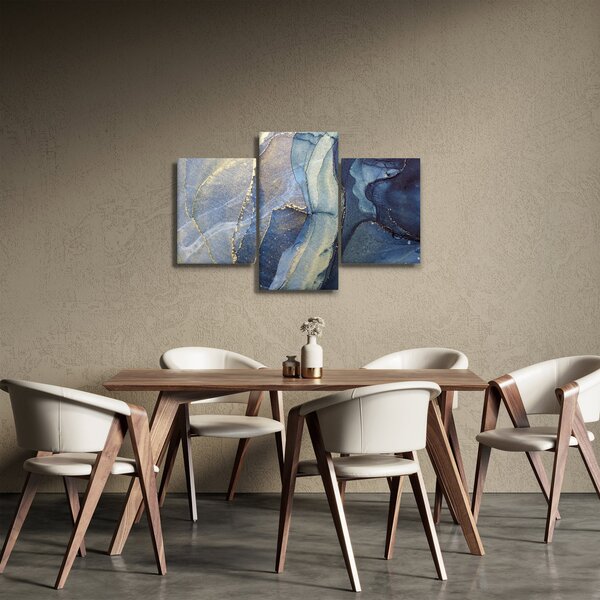 Slika - Apstrakcija s alkoholnom tintom (90x60 cm)