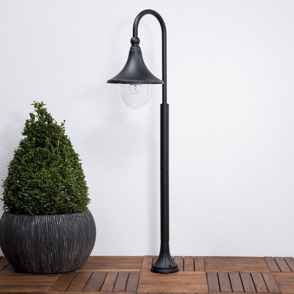 Lindby Daphne putna svjetiljka, 120 cm, crna, metal, E27, prigušiva, Crno, Aluminij