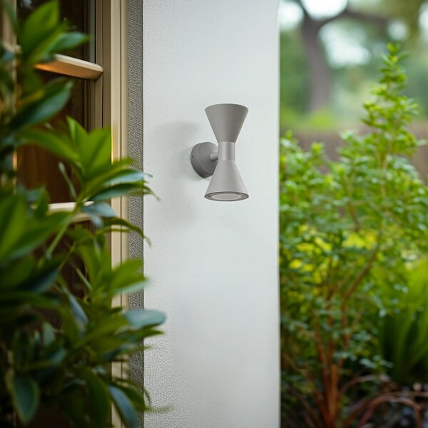Vanjske Svjetiljka Lucande, Xalor, prigušiv, Sivo, Balkon, Aluminij, Moderan