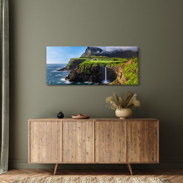 Slika - Vodopad Múlafossur (120x50 cm)