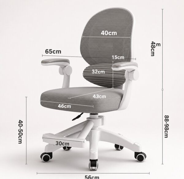 Ergonomska okretna dječja gaming stolica na kotačićima