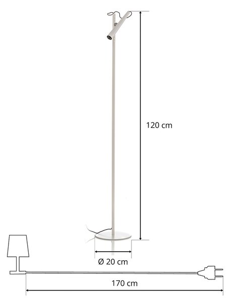 Podne Lampa Foscarini, Magneto, Bijela, Dnevna soba, Metal, Dizajn